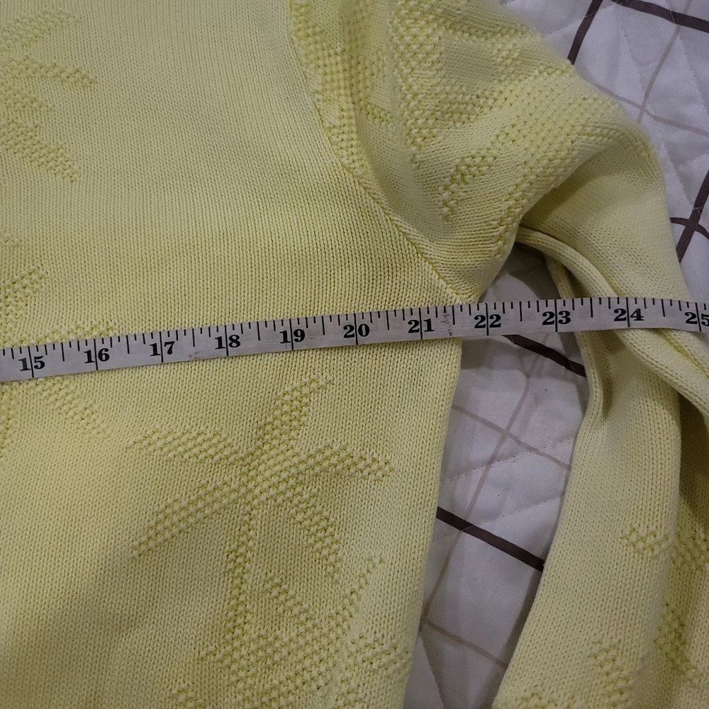 Scotch & Soda Textured Palm Tree Knit Dopamine Dressing Yellow Coastal Chic Xs - Picture 12 of 13